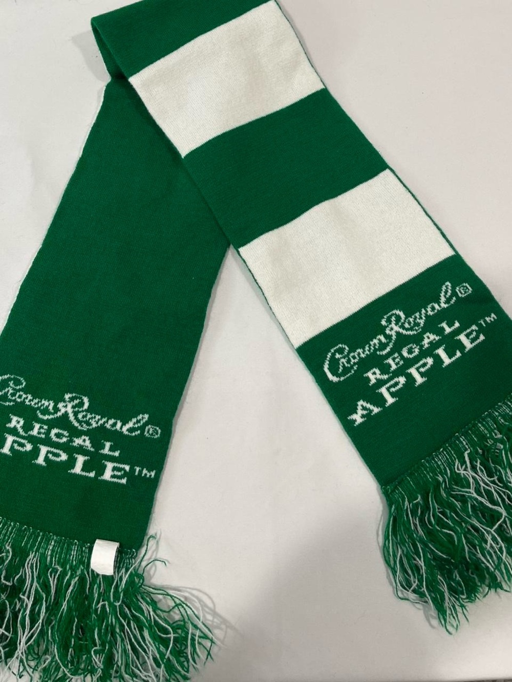 Crown Royal Regal Apple Green & White Scarf